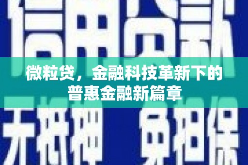 寮步微粒贷，金融科技革新下的普惠金融新篇章